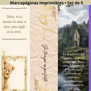 Bellos Separadores de Libros Cristianos de Fe y Amor, Pack de 5 Marcapáginas Devocionales PDF, Descarga Digital Instantánea.