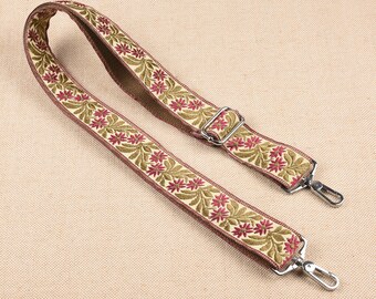 purse with embroidered strap