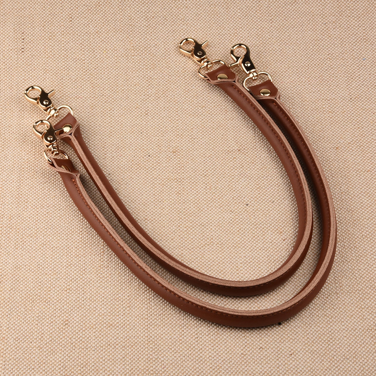 Chestnut Brown Faux Leather Bag Handles 1 Pair Etsy