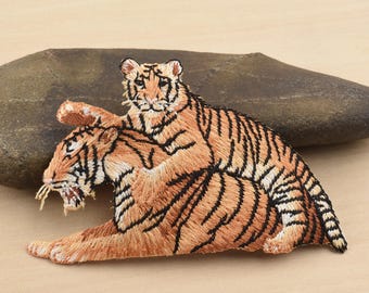 3.9" Embroidered Tigers Iron On Patch for Clothing, Hats, Shoes, Backpacks