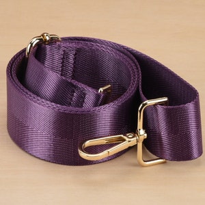 Purple Nylon Bag Strap Adjustable Crossbody Strap 1.5 inch Width