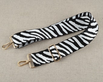 Zebra Skin Print Bag Strap