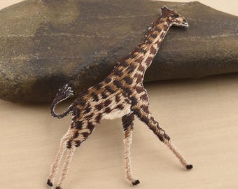 2.36" Giraffe Iron On Patch, Embroidered Wildlife Appliques for Jackets, Shirts, Bags, Caps