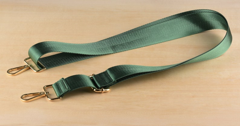 Green Adjustable Crossbody Bag Strap Nylon Belt image 2