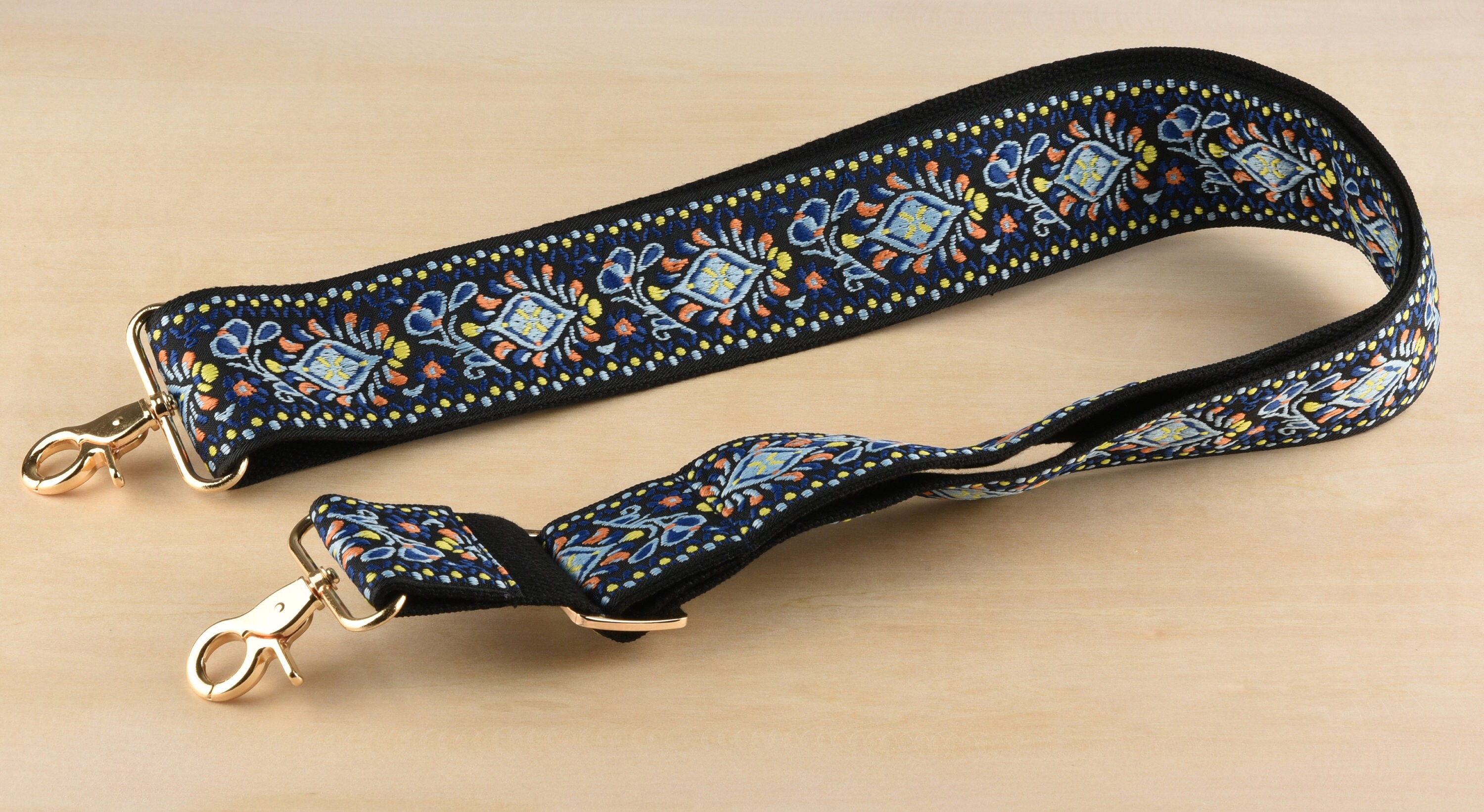 5cm Wide Blue Embroidered Bag Strap Adjustable Purse Strap Etsy