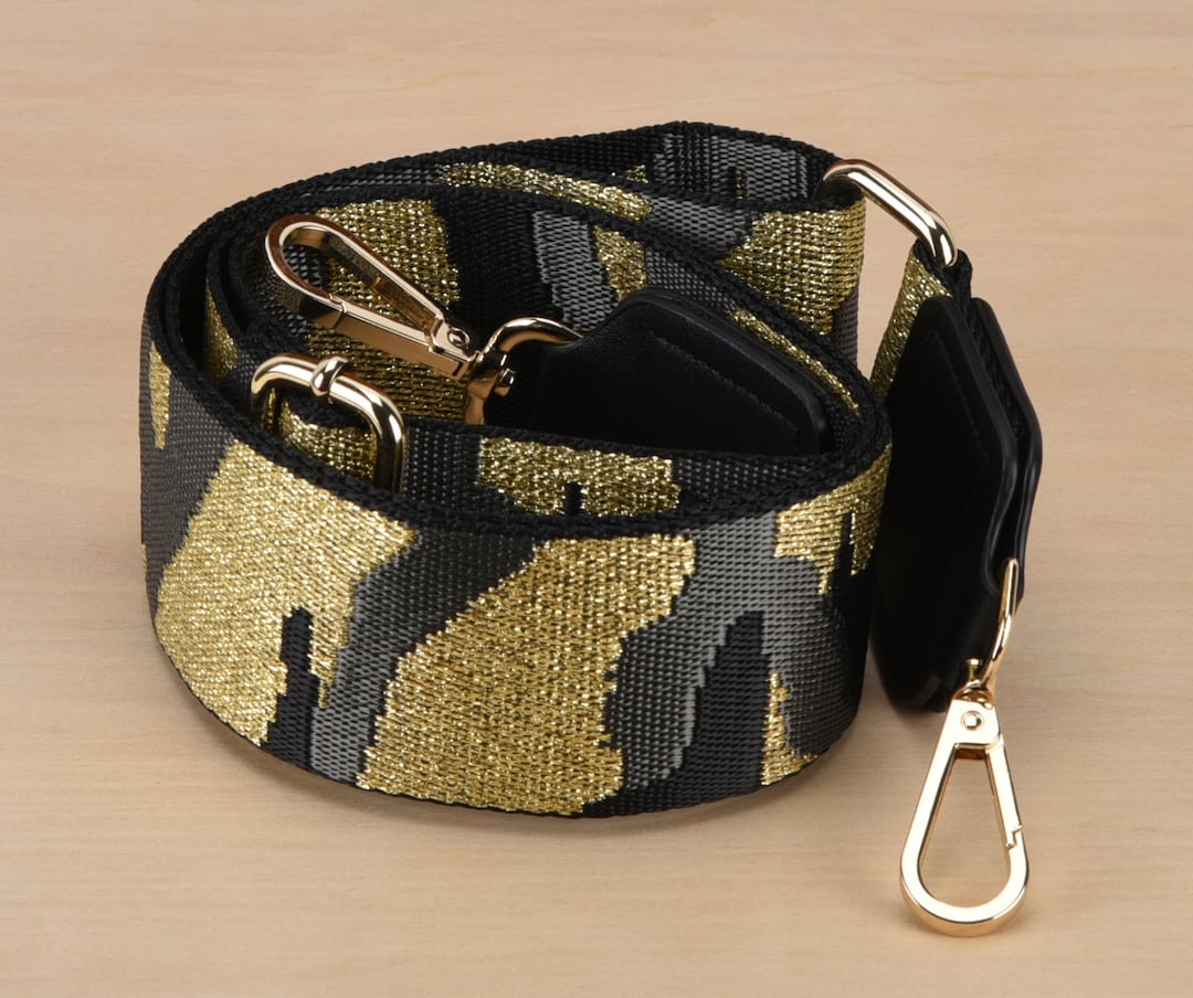 Gold Black and Gray Camo Bag Strap Glitter Purse Strap 2 Inch Width Etsy