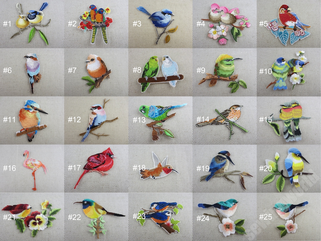 Iron-on Patch, Bird Flower Patch, Embroidered Appliques for Jeans ...