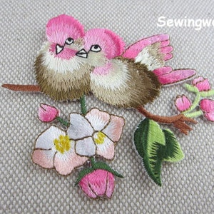 Iron-on Patch, Bird Flower Patch, Embroidered Appliques for Jeans, Shirts, Shoes, Bags image 4
