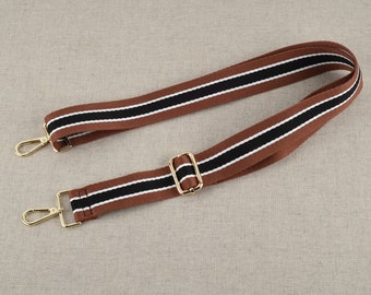 Brown Black Cotton Webbing Strap for Handbag 3.8cm or 1.5 inch wide