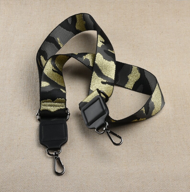 5cm wide Gold Black and Grey Camo Bag Strap Adjustable Purse Etsy