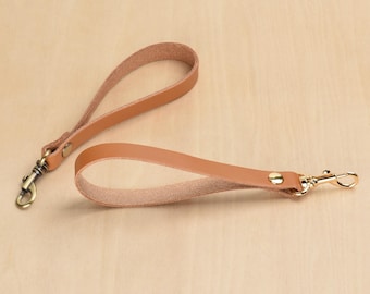 Tan Real Leather Wristlet Strap