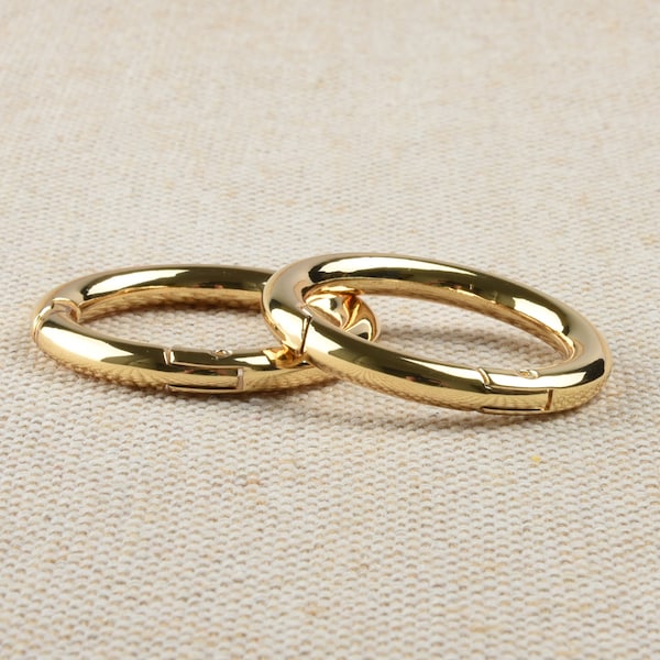 2 pieces Gold Color O Rings Spring Gate Ring Bag Clasp Ring