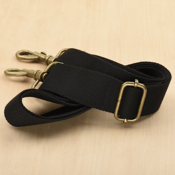 Black Canvas Webbing Strap Handbag Strap Adjustable Travel Bag Strap