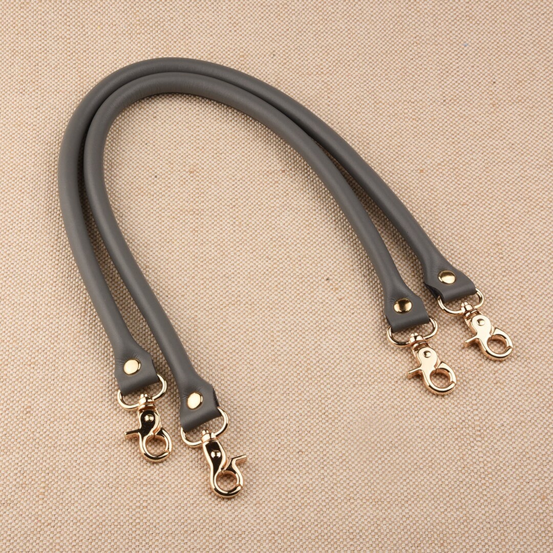 Gray Faux Leather Bag Straps 1 Pair Etsy