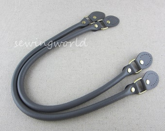 1 pair Grey Leatherette Straps for Handbag Tote Bag