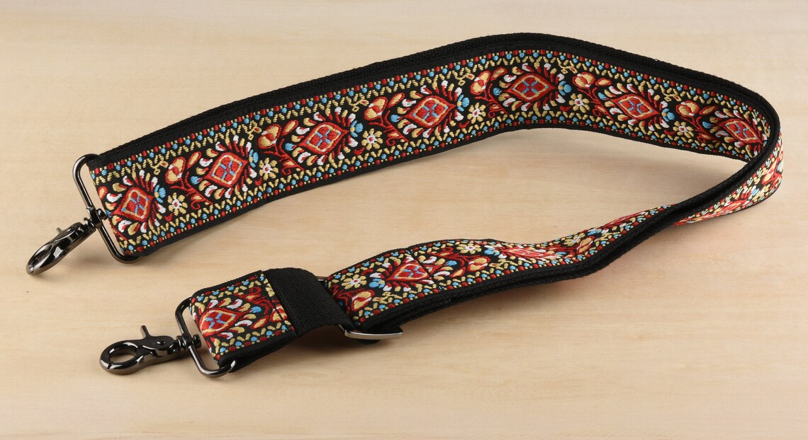 5cm Wide Red Embroidered Bag Strap Adjustable Purse Strap Replacement ...