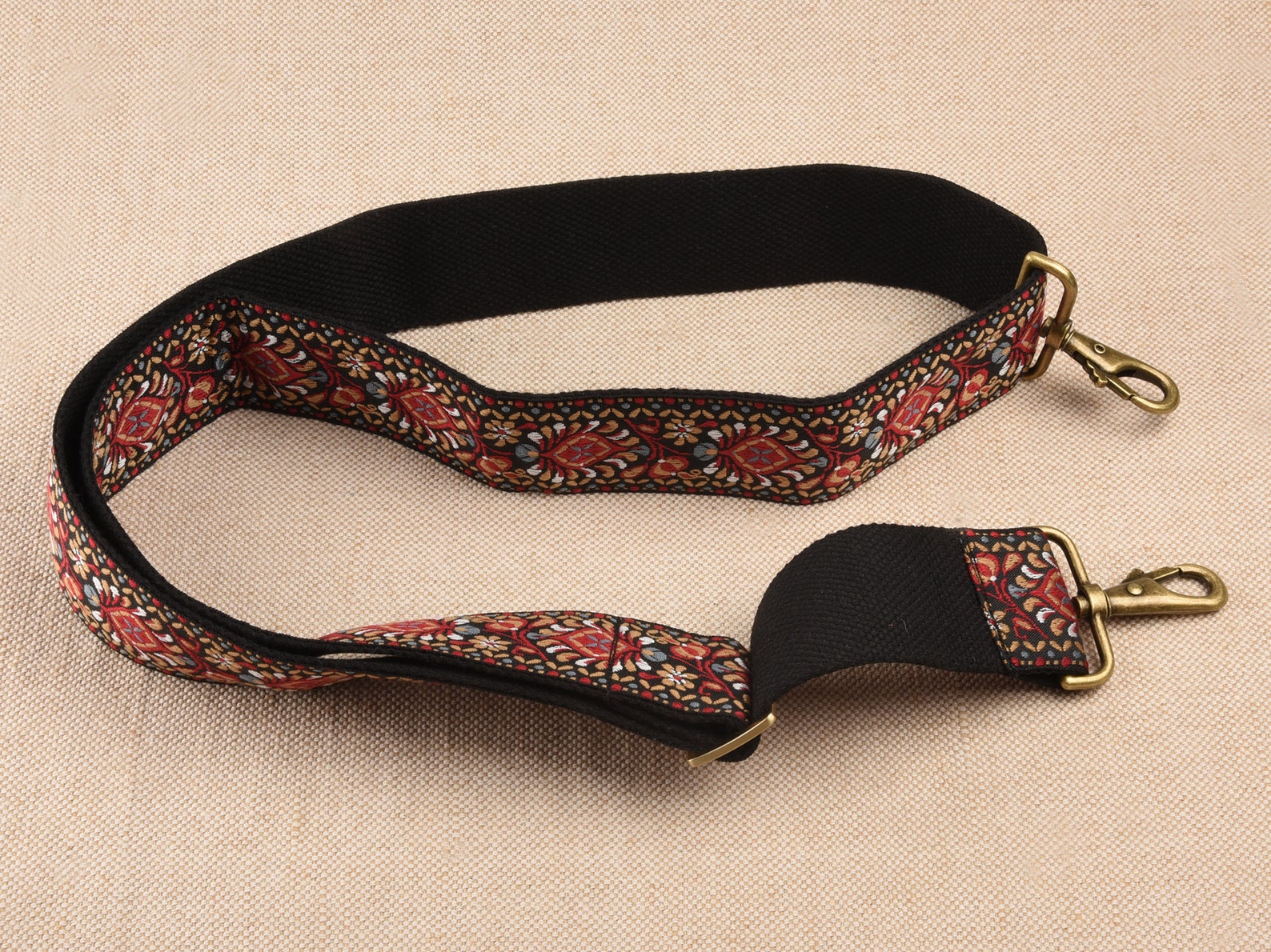 5cm wide Red Embroidered Bag Strap Adjustable Purse Strap Etsy