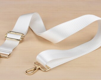 White Adjustable Crossbody Bag Strap Replacement 1.5 inch Width