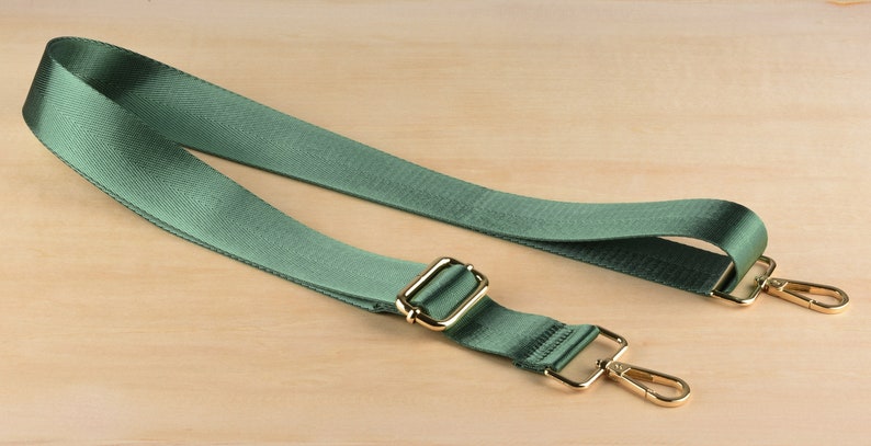 Green Adjustable Crossbody Bag Strap Nylon Belt image 1