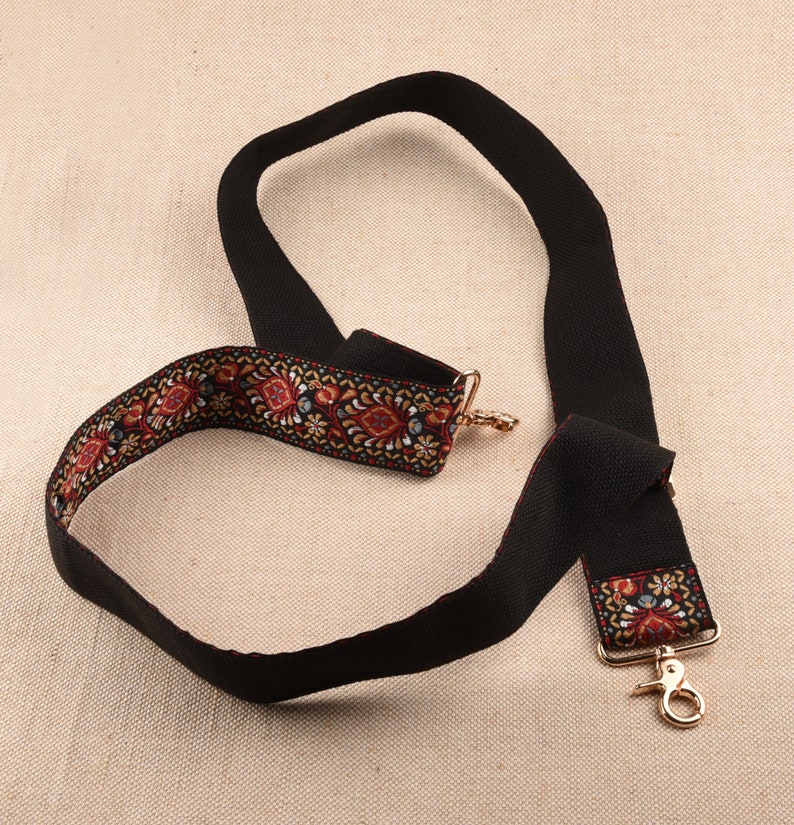 5cm wide Red Embroidered Bag Strap Adjustable Purse Strap Etsy