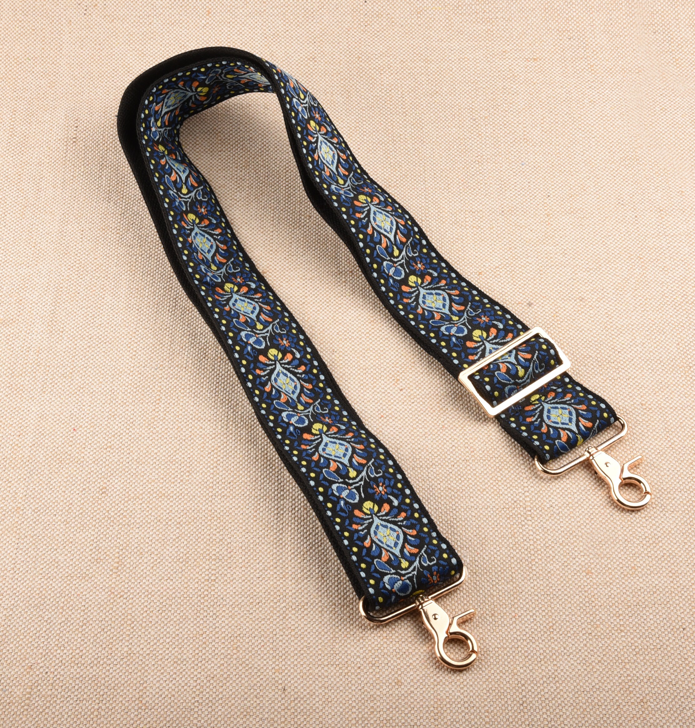 5cm Wide Blue Embroidered Bag Strap Adjustable Purse Strap Etsy