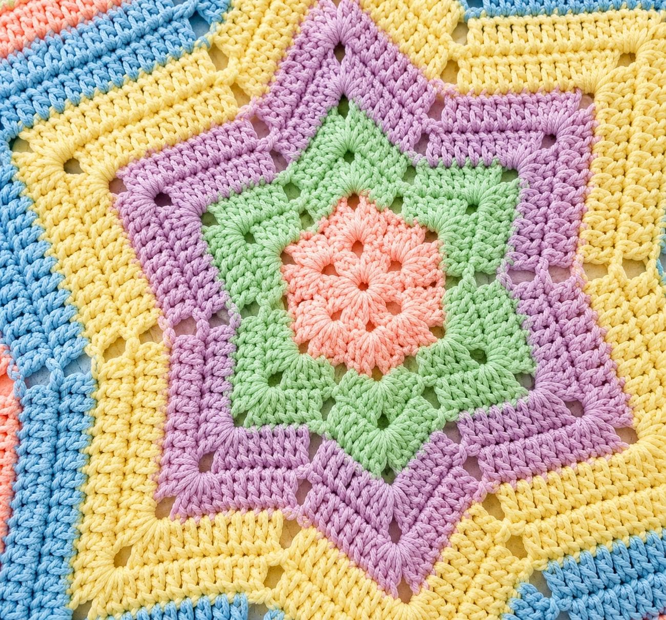 Pastel Star Crochet Blanket Pattern Easy Baby Afghan
