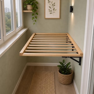 Wall Drying System, Fold Down Wooden Clothes Organizer