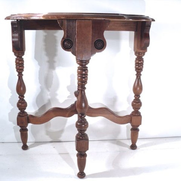 Antique Side Table - Small Demilune Table