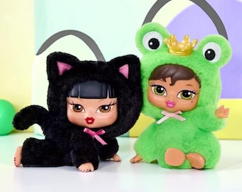 Llavero de peluche auténtico de Bratz Bratziez, gato rana, juguete de caja sorpresa Y2K, lindo adorno para bolso Kawaii