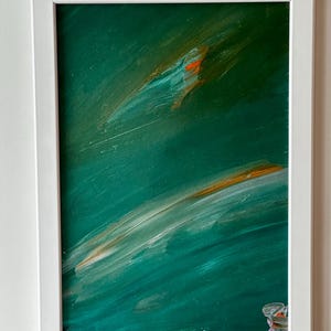Original Abstract Painting A4 — The Green Earth - Original Art — Unique Framed Piece