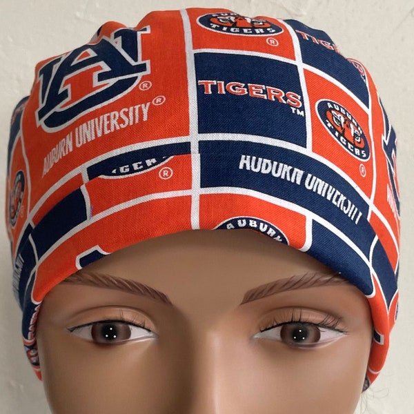 Auburn Tigers - Adjustable, Fold Up Scrub Hat with Matching Badge Reel Option