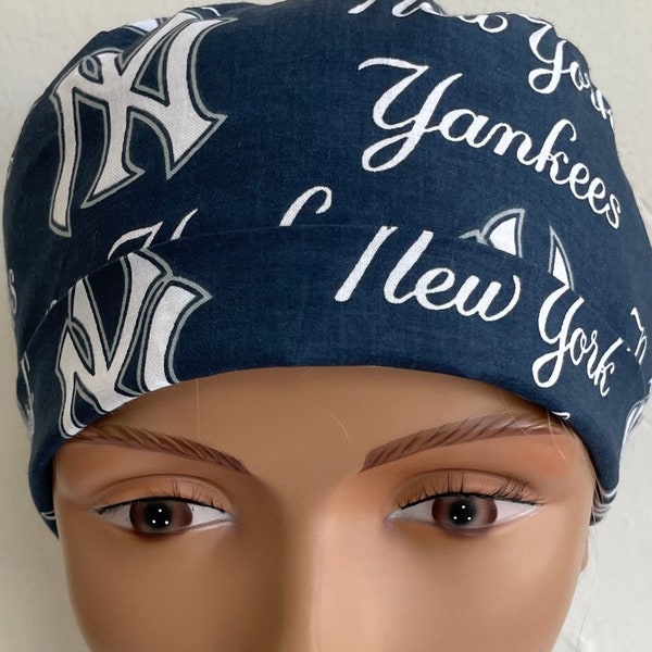 New York Yankees Scrub Hat - Adjustable Fold Up with Matching Badge Reel Option