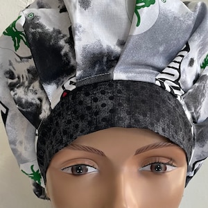 Ohio State Bouffant Scrub Hat with Matching Badge Reel Option