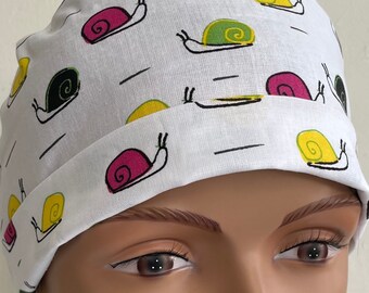 Snails -Adjustable, Fold Up Scrub Hat
