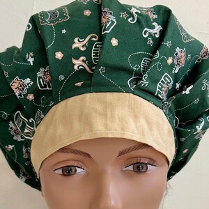Ohio University Bobcats Bouffant Scrub Hat with Matching Badge Reel Option