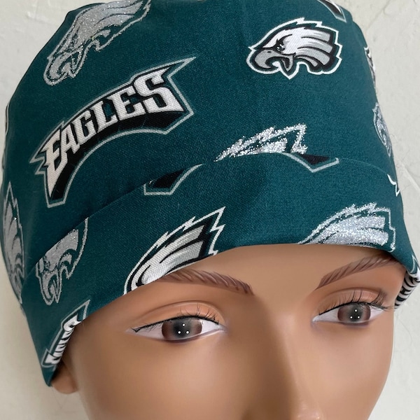 Philadelphia Eagles Glitter Scrub Hat - Adjustable, Fold Up