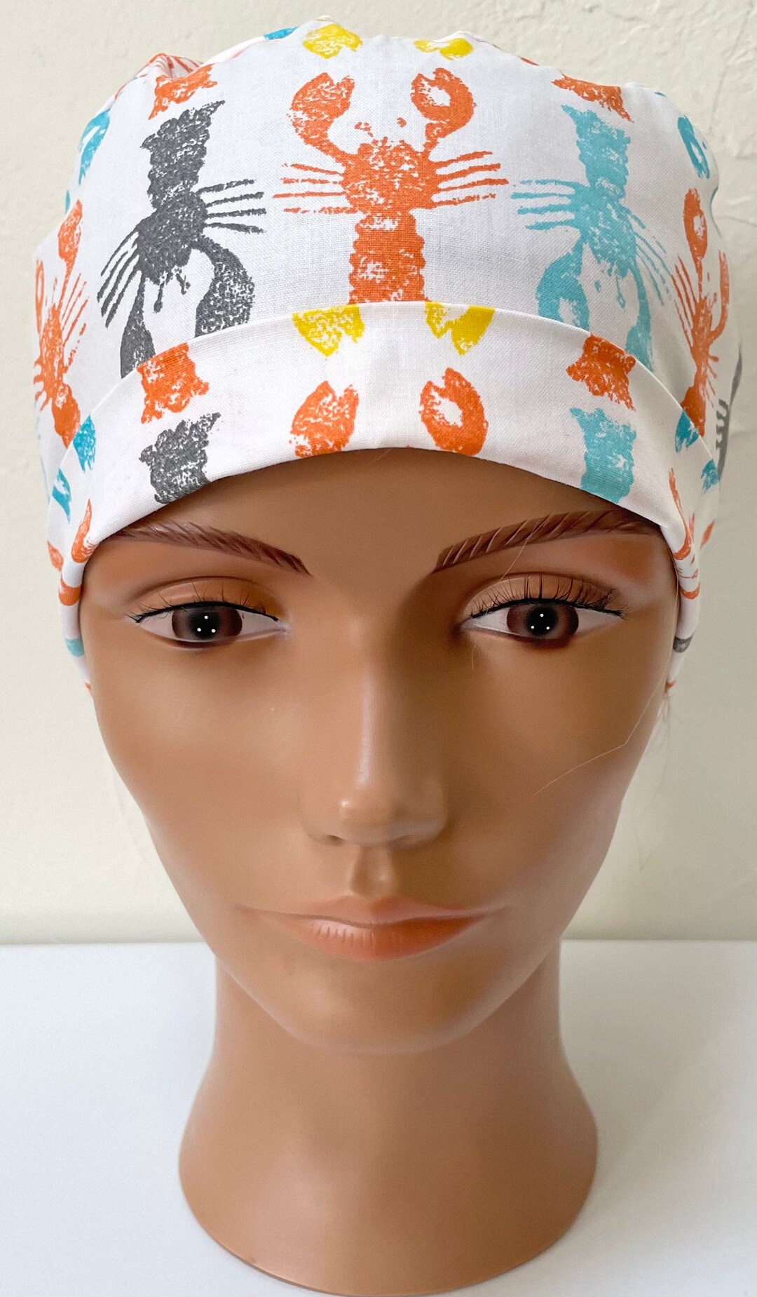 Lobsters Adjustable, Fold up Scrub Hat Etsy