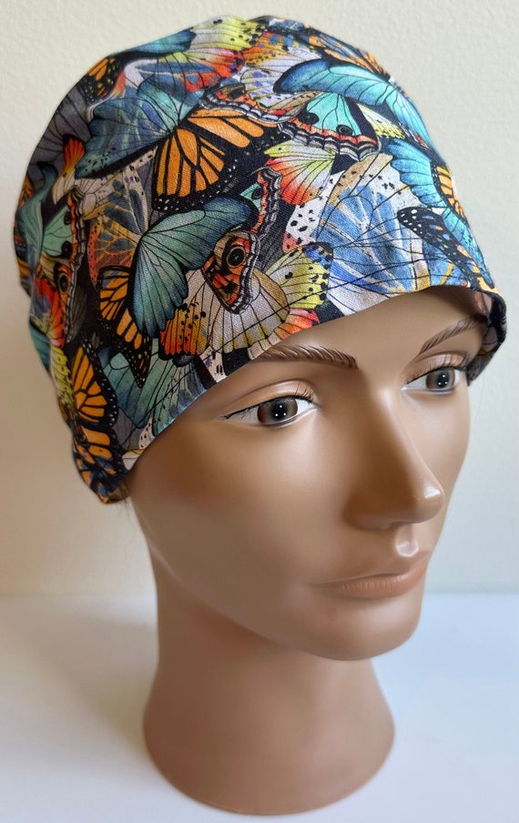 Colorful Butterflies Scrub Hat - Etsy display picture 1