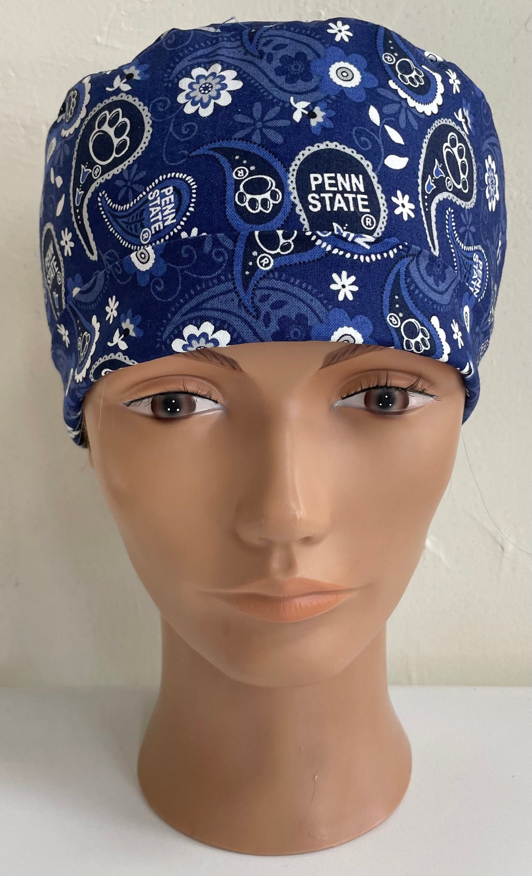 Penn State Bouffant Scrub Hat With Matching Badge Reel Option 