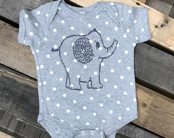 Baby Outfit, Elephant Baby Cloths, Elephant Baby Onesie, Grey Elephant Outfit, Elephant Baby Outfit