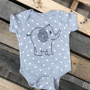 Baby Outfit, Elephant Baby Cloths, Elephant Baby Onesie, Grey Elephant Outfit, Elephant Baby Outfit image 1