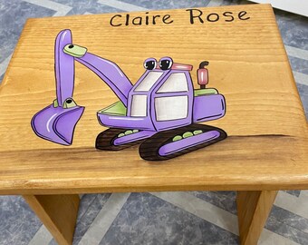 TRUCK FURNITURE CHILD STOOL ① Kids Step Stool, Truck Step Stool, Excavator Step Stool, Kids Foot