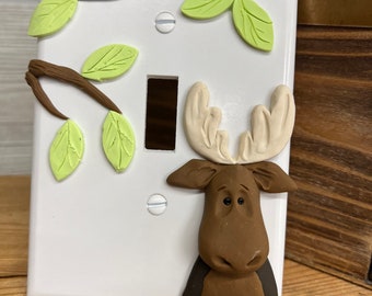 Moose Switch Plate Cover, Single Switch Plate, Wildlife Decor, Moose