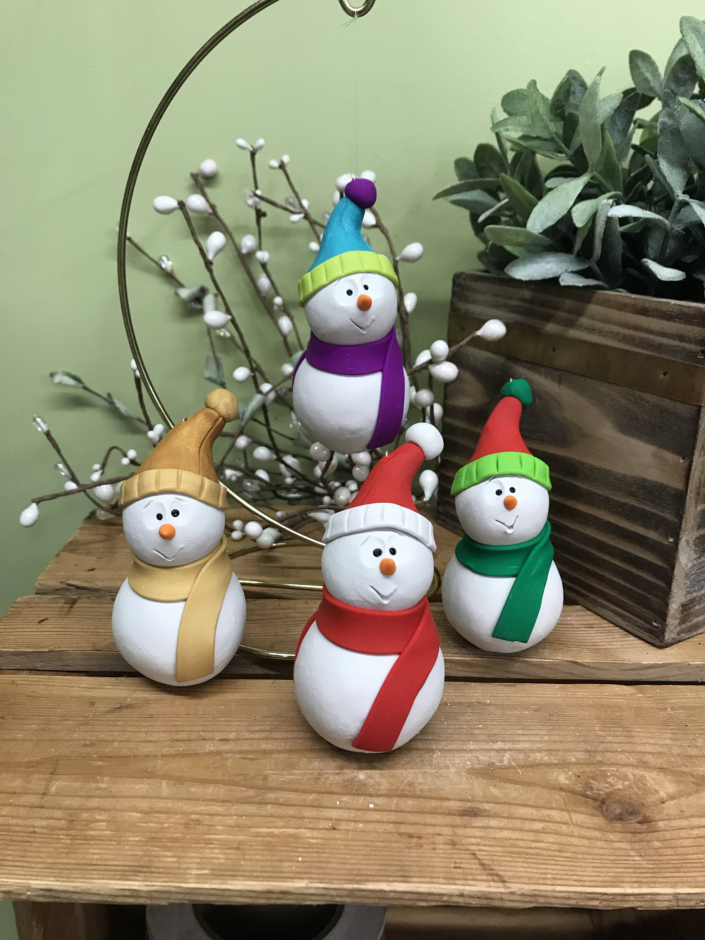 Snowman Ornament Chirstmas Ornament Snowman Clay Ornaments Etsy