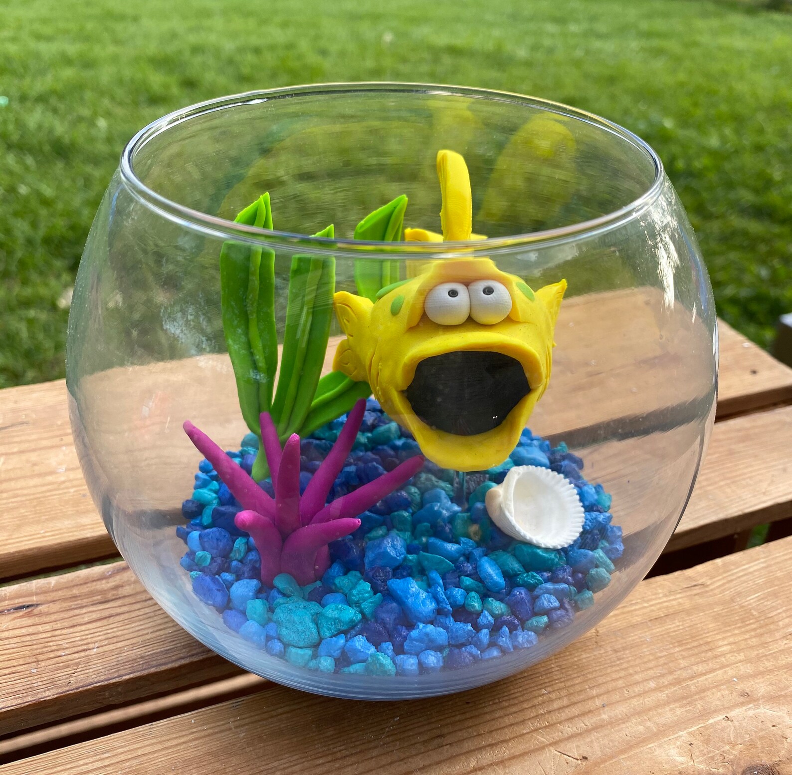 Fish Bowl Aquarium Large Fish Bowl Pet Fish Clay Fish Etsy