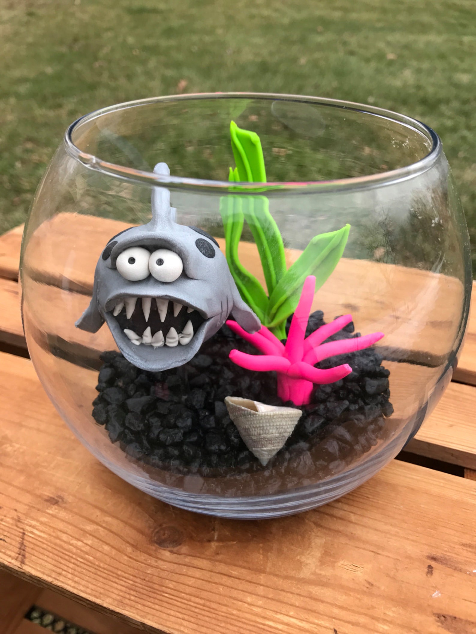 Shark Fish Bowl Shark Tank Shark in Bowl Pet Fish Large Etsy