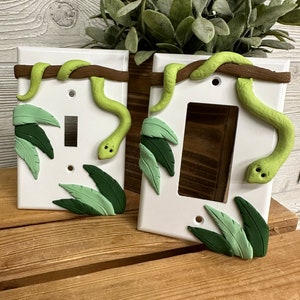 Snake Switch Plate Cover, Single Switch Plate, Jungle Decor, Snake, Anaconda