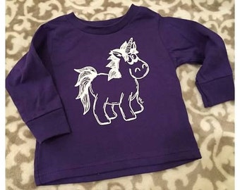 Unicorn Shirt, Youth Unicorn Shirt, Toddler Unicorn Shirt, Long Sleeve Unicorn, Unicorns, Purple Unicorn Shirt