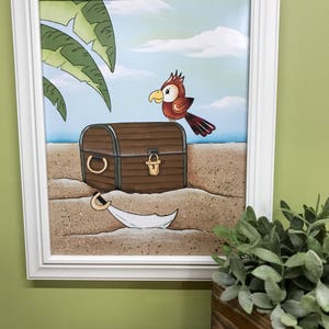 Pirate Treasure Print, Pirate Treasure Wall Art, Pirate Nursery, Nautical Nursery, Pirate Bathroom