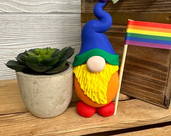 Gnome with Plant, succulent, gnomes, home decor, PRIDE Gnome, LGBTQ
